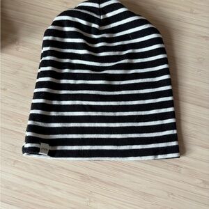Black and White Striped Beanie